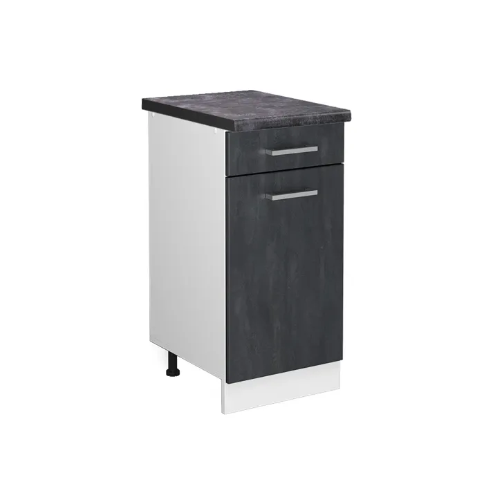 Vicco Meuble cuisine Béton noir/Blanc 40cm plan de travail Anthracite