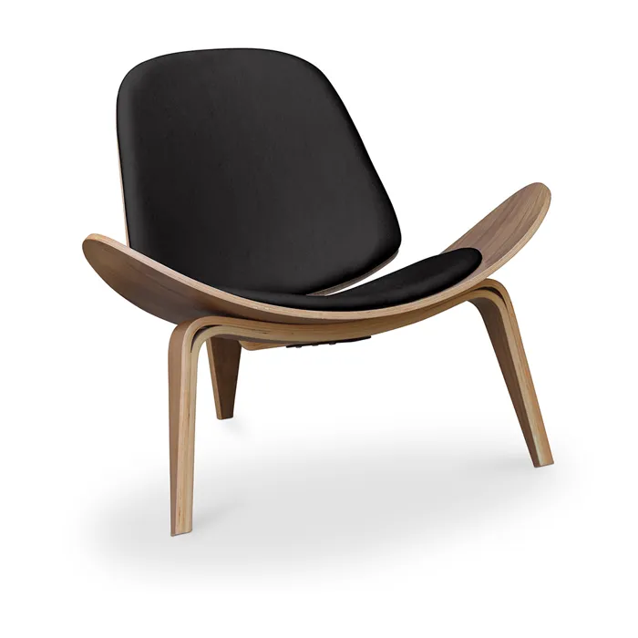 Fauteuil Design - Fauteuil Scandinave - Revêtement En Similicuir - Lucy Noir