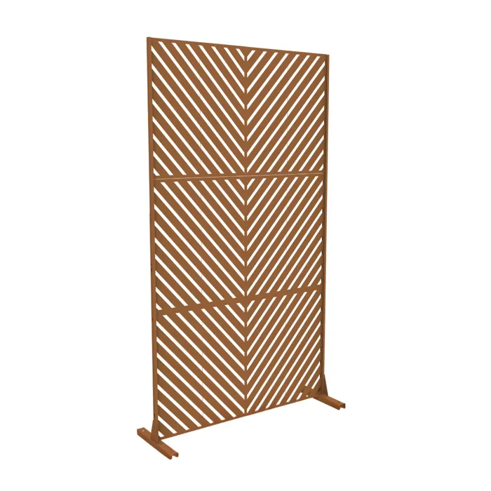 Paravent brise-vue Kekan acier galvanisé 180 x 90 x 40 cm marron casa.pro