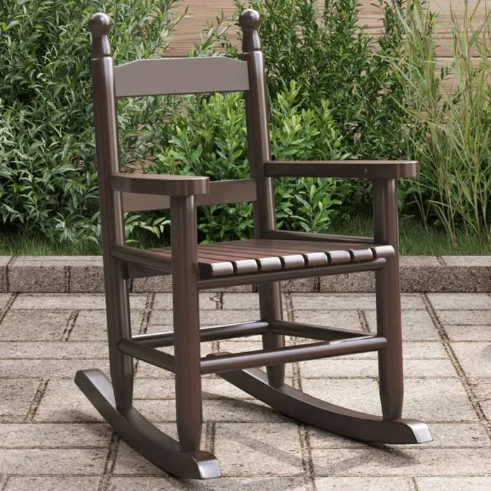Chaise À Bascule Enfants Marron Bois De Peuplier Massif Vidaxl