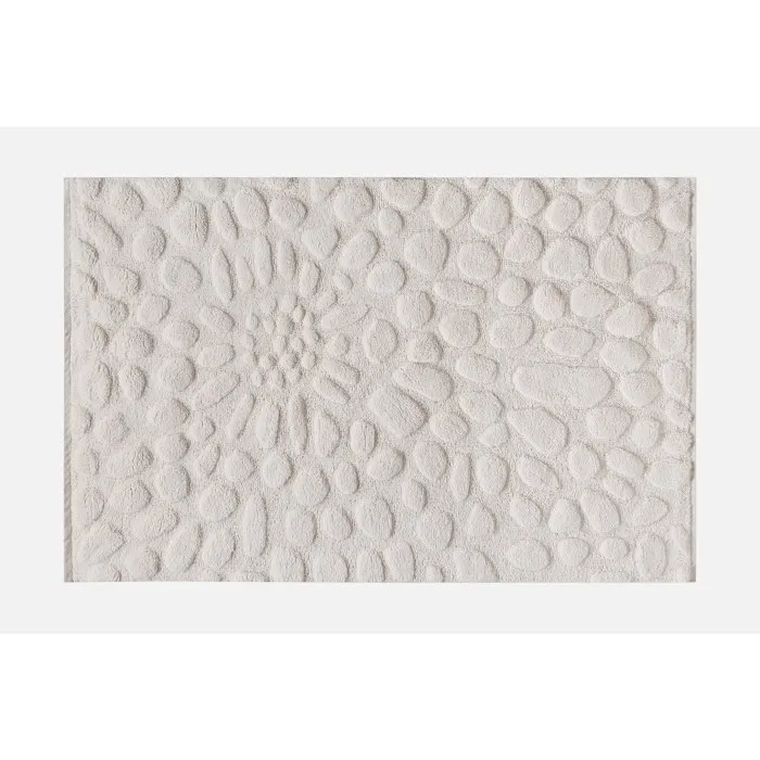 Tapis en relief 100% laine tufté main effet galet - 160 x 230 cm - Ivoire - ORABEL