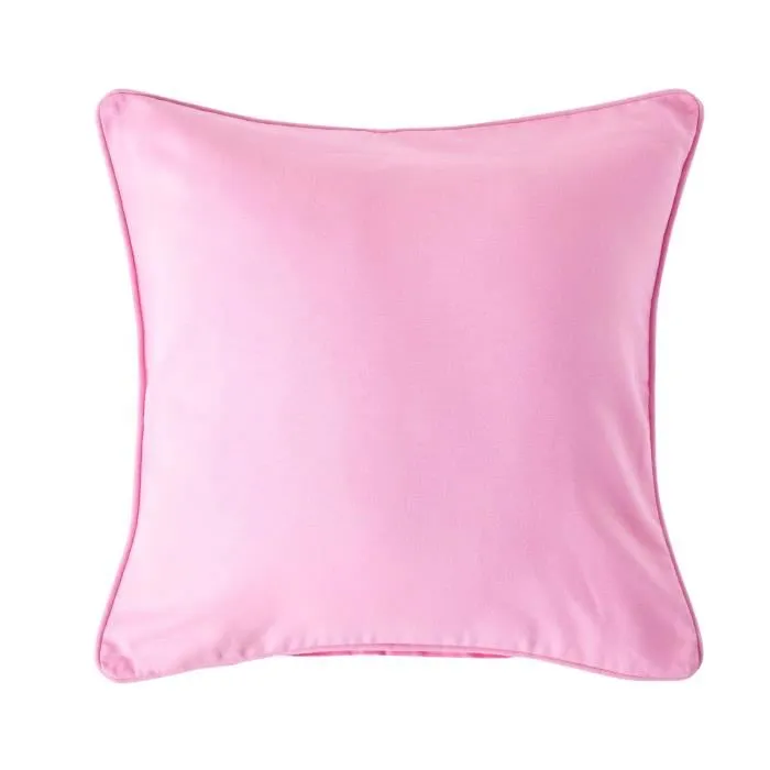 Housse de coussin uni rose, 60 x 60 cm - HOMESCAPES