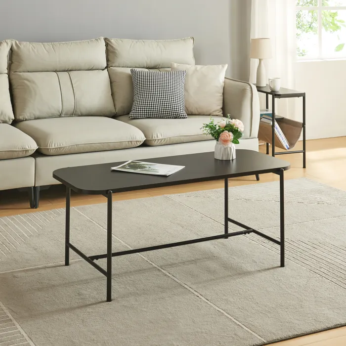 Table basse de salon Samnanger 110 x 50 x 45 cm noir en.casa
