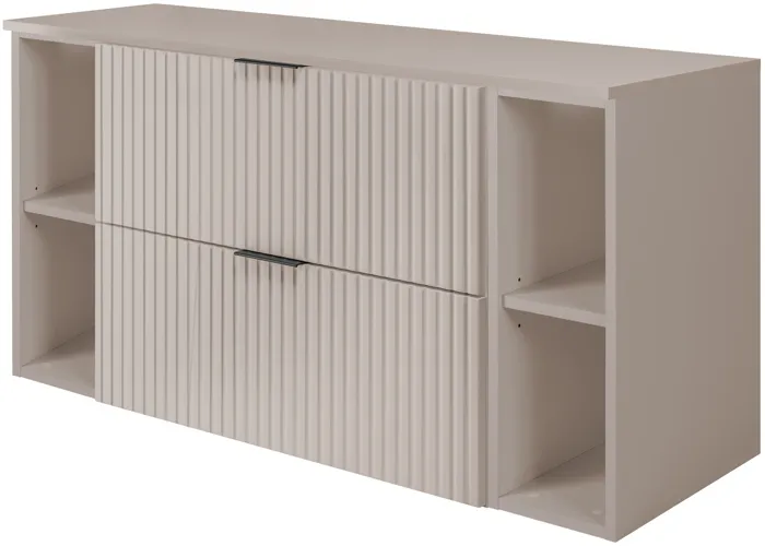 Meuble sous vasque FLOW CACHEMIRE 120 cm avec 2 x l'étagères - extensions et plan