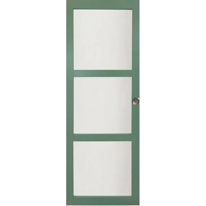 Porte Coulissante Vert Sauge Ral 6021 Vitrée H204 X L73 Cm, Coquilles Gd Menuiseries