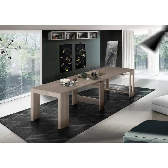 Console Extensible,effet Bois,chêne,300x90h77 Cm