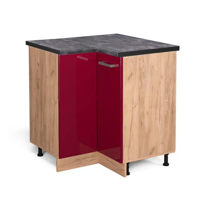 Vicco Meuble dangle Rouge brillant/Chêne doré 75.6cm plan de travail Anthracite