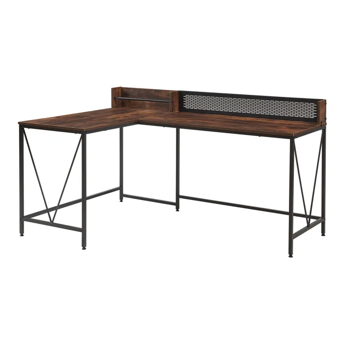 Bureau Frelvepirg 165 x 110 x 90 cm noir effet noyer en.casa