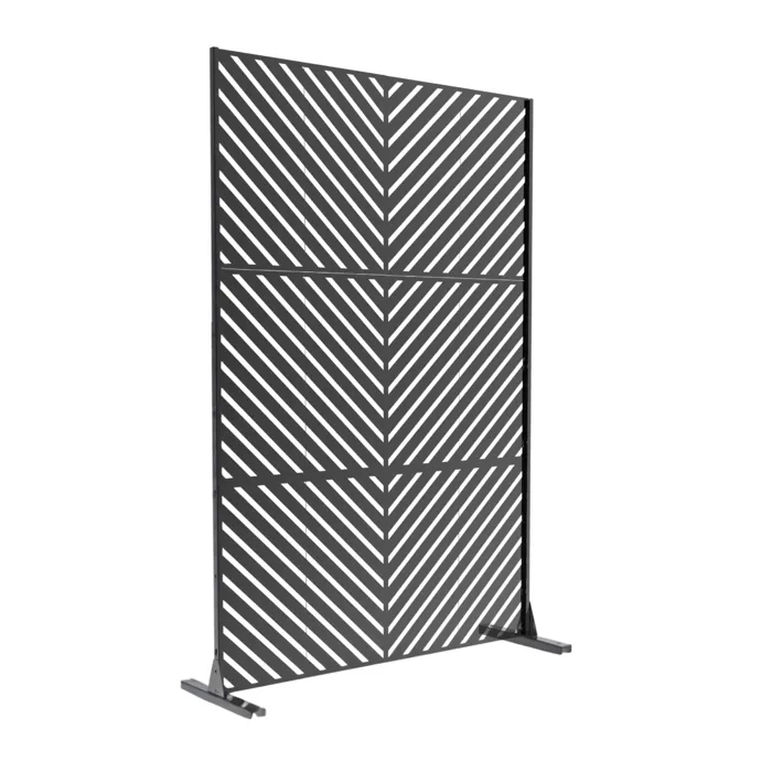 Paravent brise-vue Kekan acier galvanisé 180 x 120 x 40 cm noir casa.pro