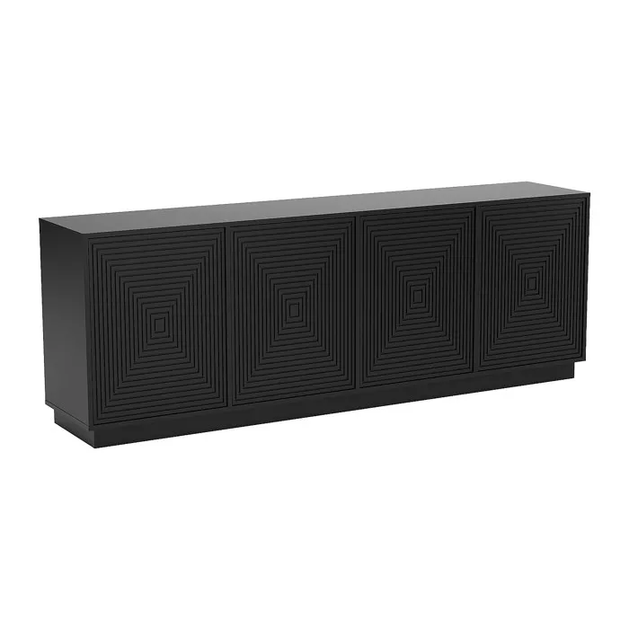 Buffet avec 4 portes en MDF - Noir - MEZULIA