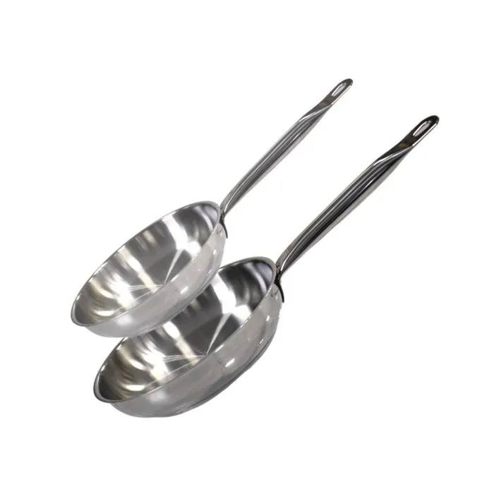 Lot De 2 Poêles Inox De 24 Cm Et 28 Cm Profi Therm