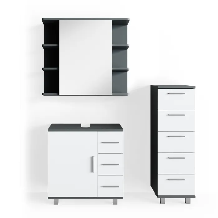 Vicco Meubles bain Anthracite 3 pièces