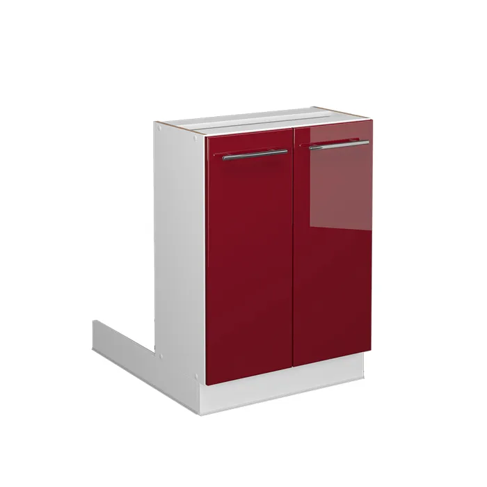 Vicco Îlot de cuisine Rouge bordeaux Haute brillance 60cm sans PT