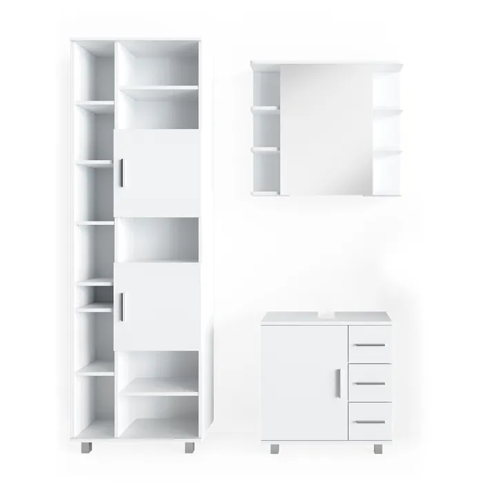 Vicco Meubles bain Blanc 3 pièces