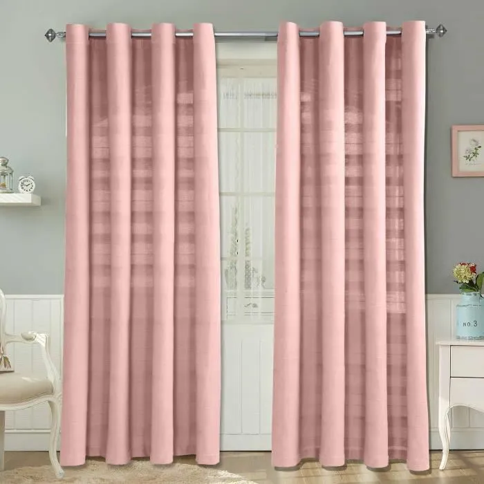 Paire De Rideaux À Oeillets En Coton Rajput Rose 137x137cm