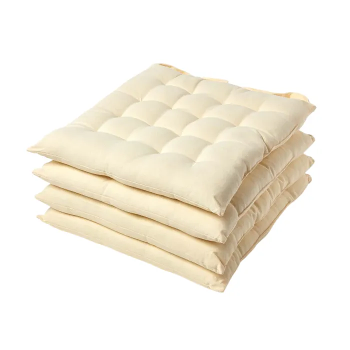 Galette De Chaise En 100% Coton 40x40cm Crème - Lot De 4 - Homescapes