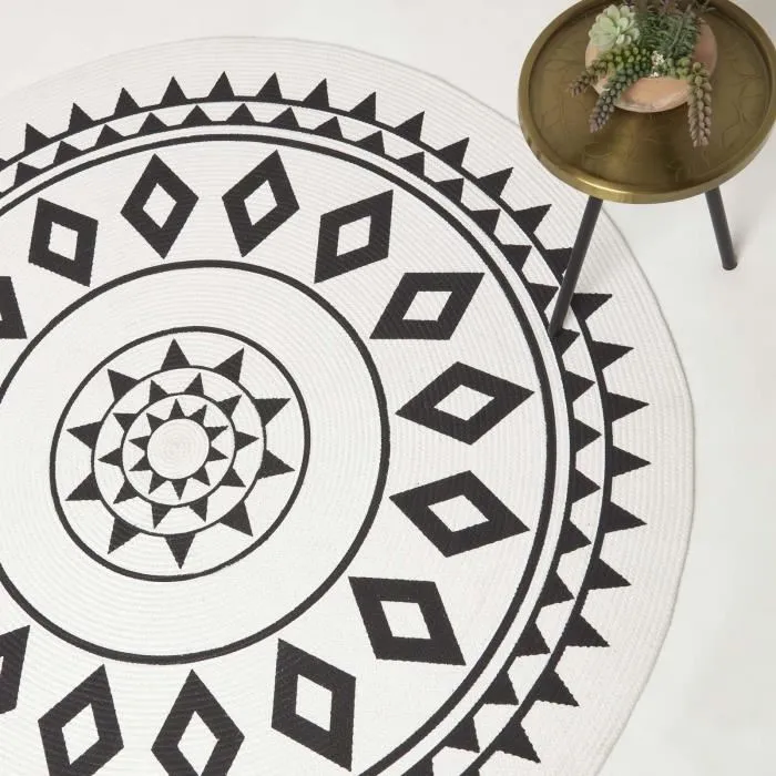 Tapis Rond Tissé En Coton Lia 150cm - Homescapes