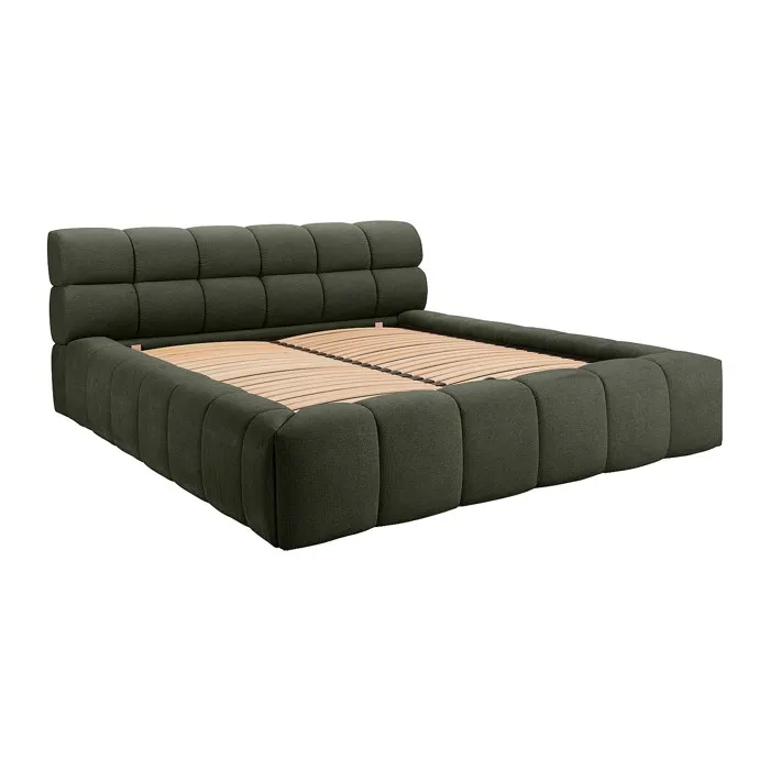 Lit coffre 180 x 200 cm - Tissu - Vert - FORVIK