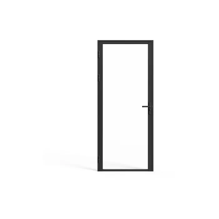 Bloc porte réversible en aluminium et verre trempé - H204 x L73 cm - Noir - LOXTON