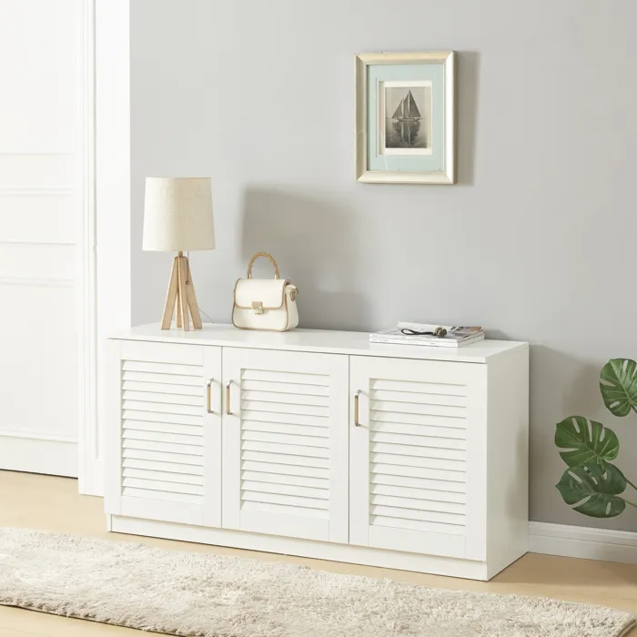 Meuble à chaussures Loeten 62 x 125 x 36 cm blanc en.casa