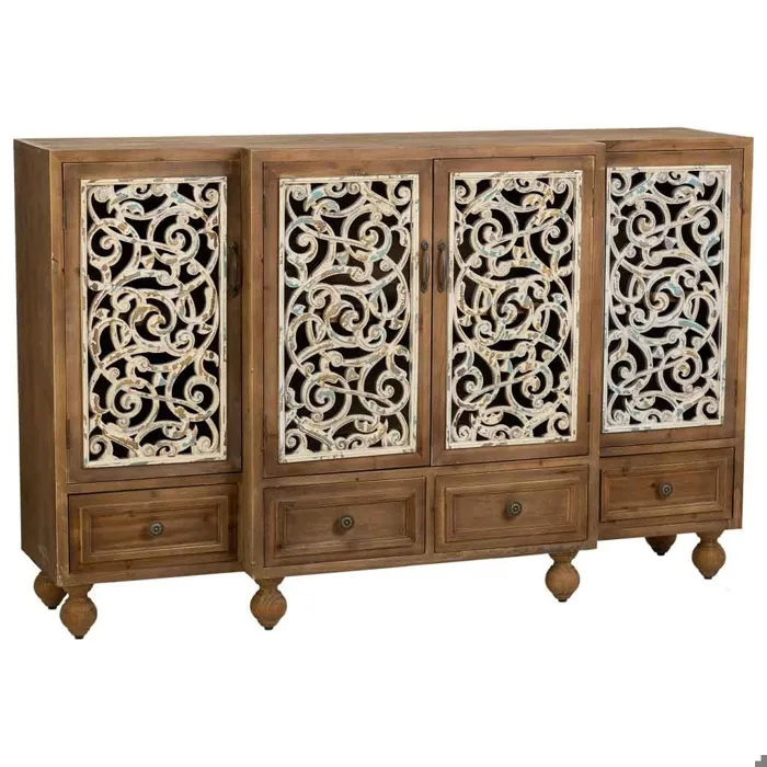 Buffet En Bois Marron 160x42x102h