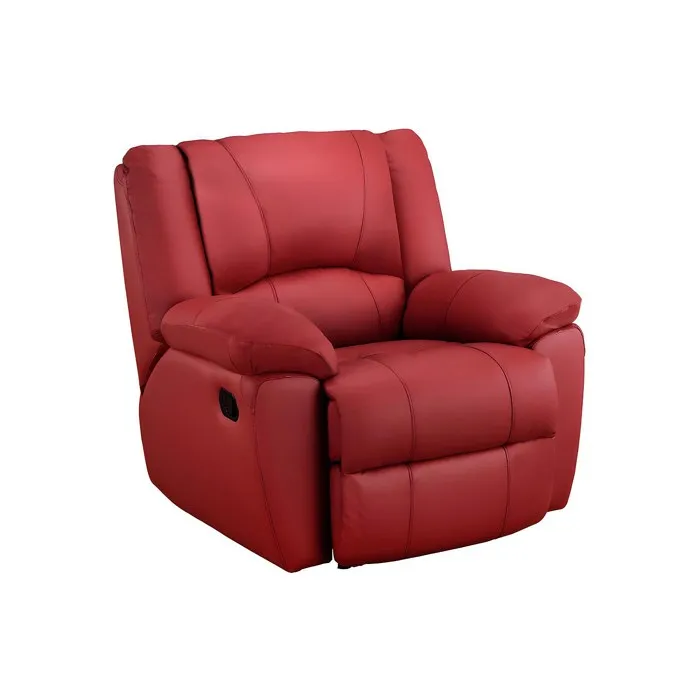 Fauteuil relax en cuir AROMA - Rouge