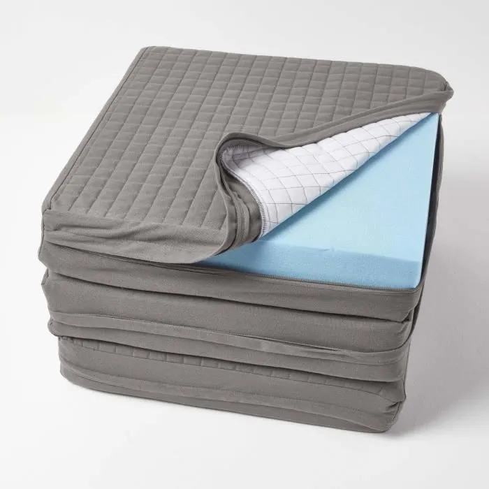 Housse De Coussin En Coton Pour Coussin Pour Canapé 3 Places Gris Foncé - Homescapes