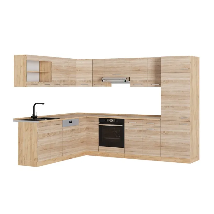 Vicco Cuisine en angle Sonoma/Chêne de force doré 287 x 227 cm sans PT