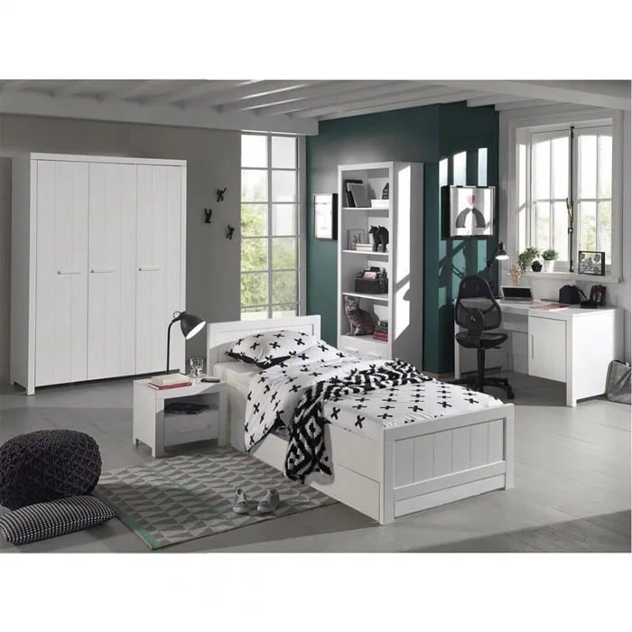 GASTON - Chambre 90x200cm + Armoire 3P + Pack Bureau