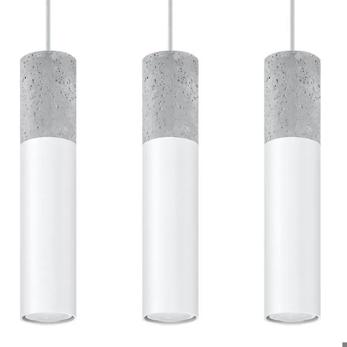 Suspension en Acier/béton - BARYON - Blanc/gris - IP20 - Max 10W LED - GU10 - Style Moderne