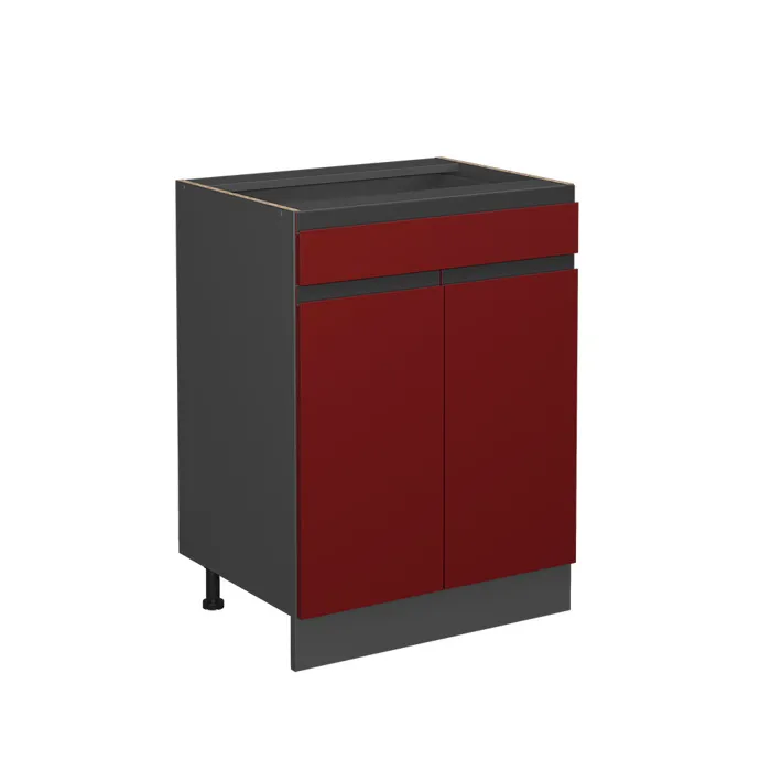 Vicco Meuble cuisine Rouge 60cm J-Shape, avec tiroir, sans PT
