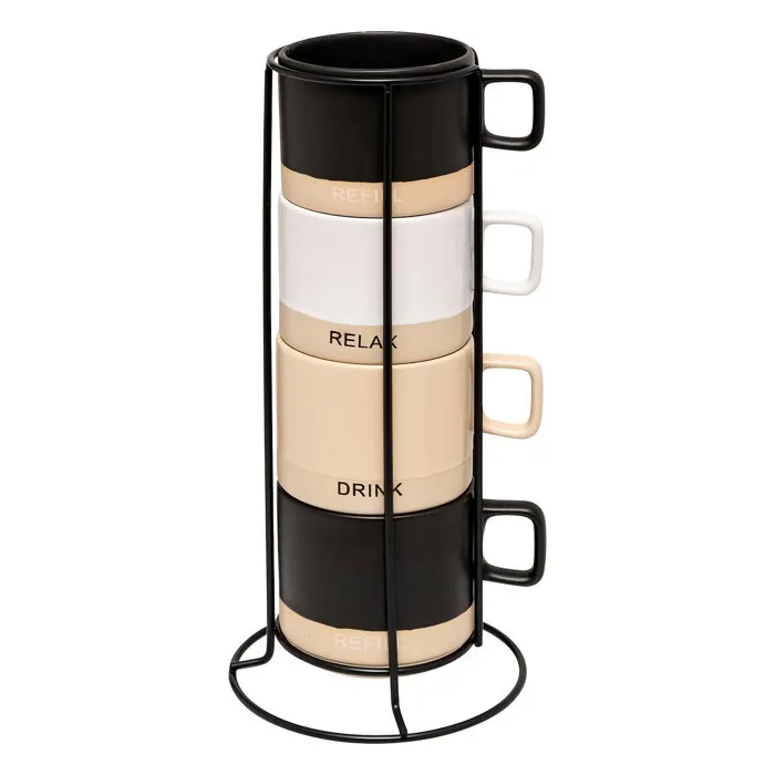 Rack 4 Mugs "luca" 24 Cl - Sg Secret De Gourmet