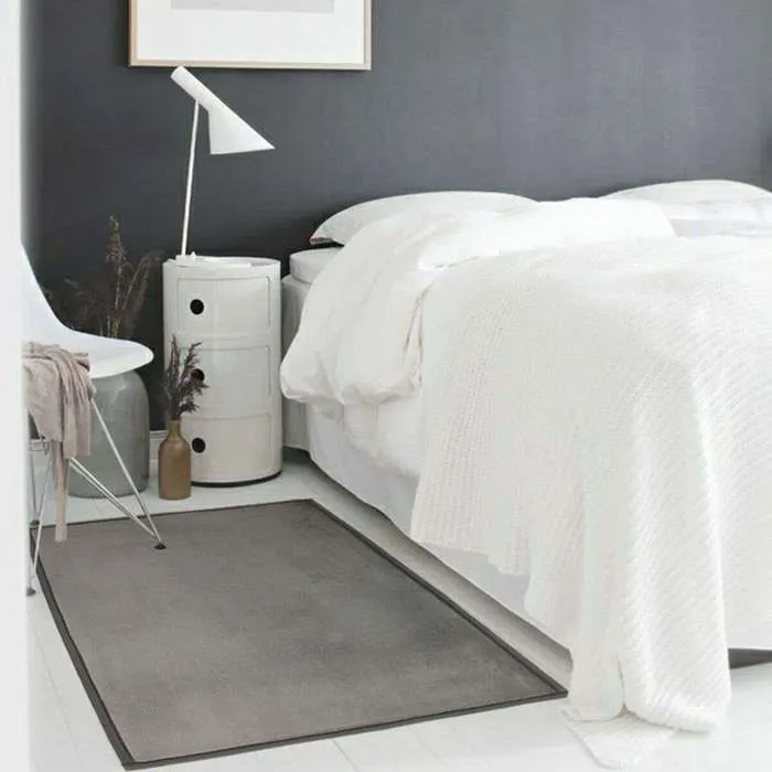 Tapis aspect velours extra-doux gris 60x90