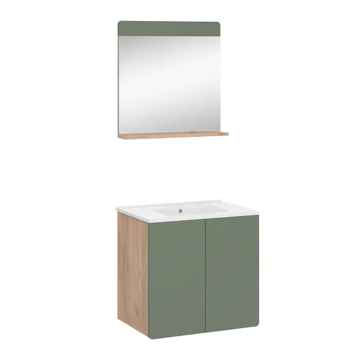 Vicco Meubles bain Chêne doré/Vert 3 pièces