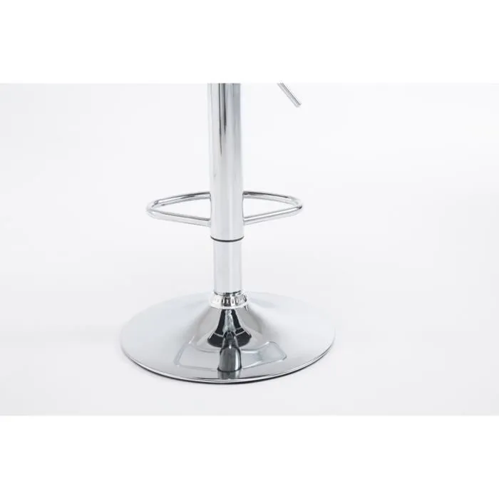 Lot De 2 Tabourets De Bar Cologne Simili Cuir Chrome Noir