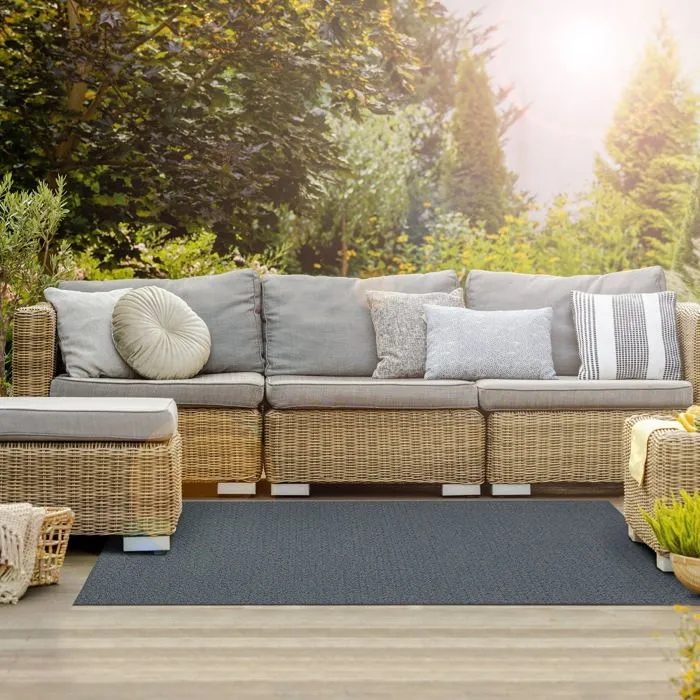 Tapis extérieur terrasse & balcon, résistant aux intempéries, antidérapant, design moderne, Lecce 180 x 450 cm