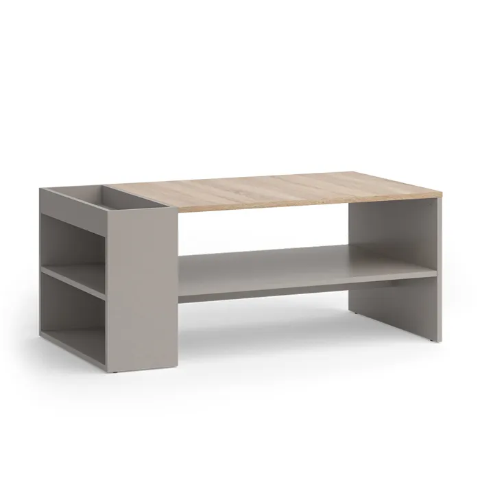 Vicco Table basse Grège 100x55cm avec des étagères