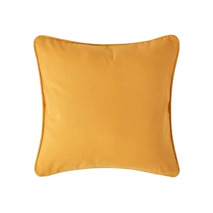 Housse coussin uni jaune moutarde - 30 x 30 cm - HOMESCAPES