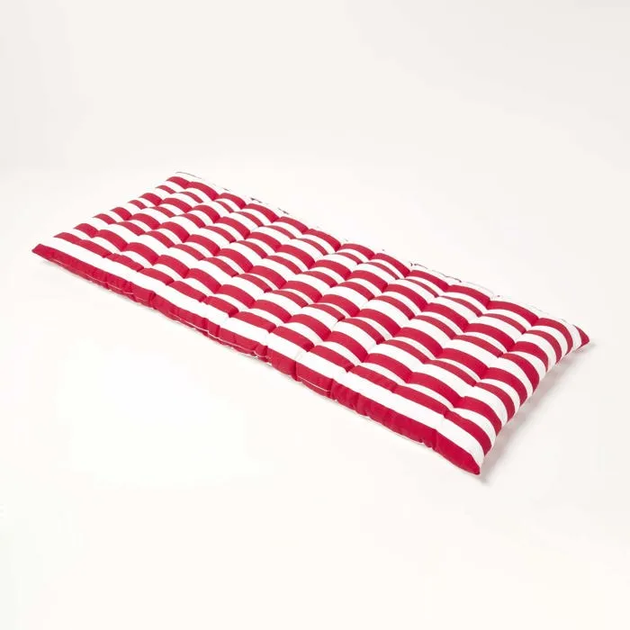 Coussin Pour Banc De Jardin 2 Places Rayures Rouges - Homescapes