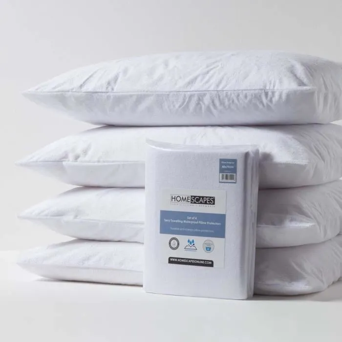 Lot De 4 Protège-oreiller Imperméable 50x75cm Tissu Éponge - Homescapes