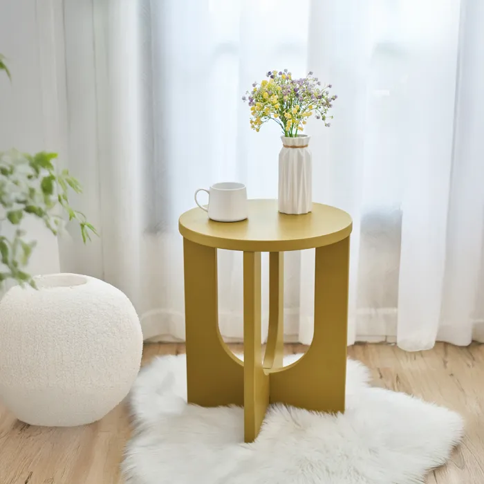 Table d'appoint Kysdajore 50 x 40 cm moutarde en.casa