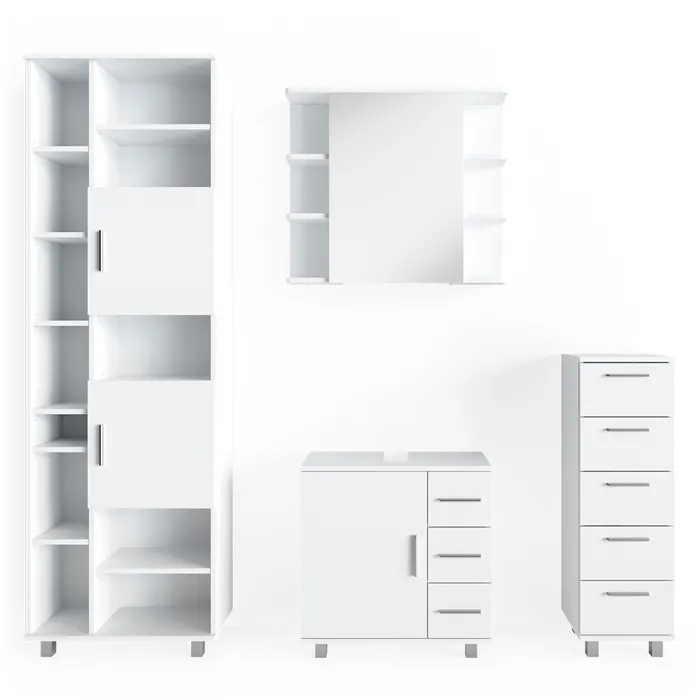 Vicco Meubles bain Blanc 4 pièces