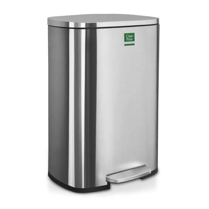 Poubelle Dustin Fermeture Automatique Acier Inoxydable Capacité 50 Litres - Floordirekt