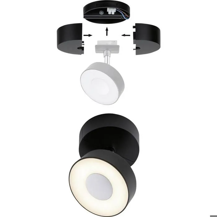 URail Spot sur rail Base Spot individuel max. 50W 230V Noir