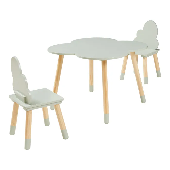 Ensemble de table et 2 chaises pour enfants Epim vert menthe en.casa
