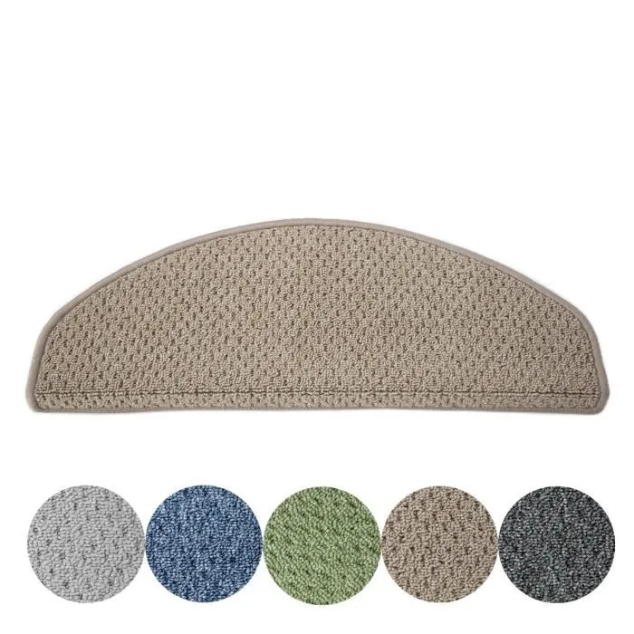 Tapis D'escalier Baleno Beige 23,5 X 65 Cm Demi-circulaire