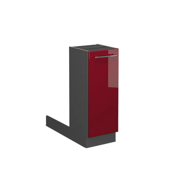 Vicco Îlot de cuisine Rouge bordeaux Haute brillance 30cm sans PT