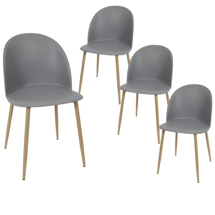 Maddy - Lot De 4 Chaises Scandinaves Grises