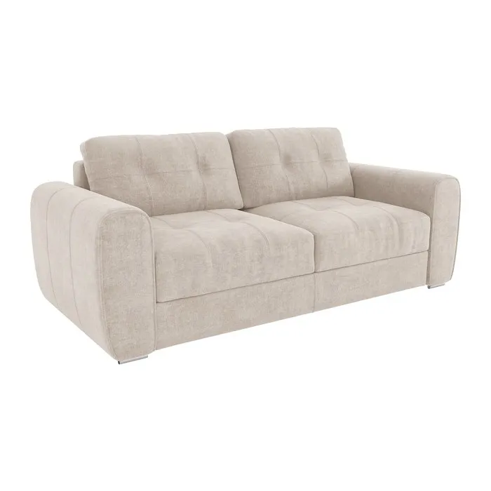 Canapé 4 places convertible express en tissu beige - Couchage 160 cm - Matelas 22 cm avec mémoire de forme - BOLIPO