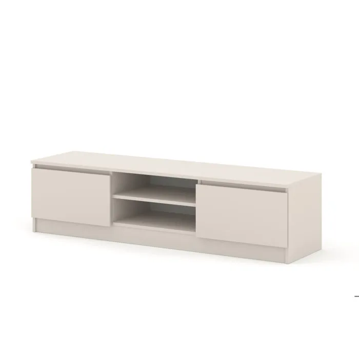 Meuble Tv Bim Furniture Maja 150 Cm 2 Portes Niche Centrale Cachemire Panneau Stratifié 16 Mm